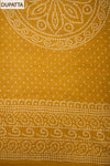 Mustard Bead, Mirror Sheet, Threadwork & Bandhini Printed Cotton Unstitched Salwar Suit With Cotton Dupatta