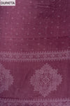 Mauve Mirror Sheet, Threadwork & Digital Printed Cotton Unstitched Salwar Suit With Cotton Dupatta