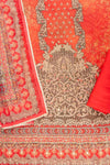 Coral Crepe Unstitched Suit With Chinon Crepe Dupatta