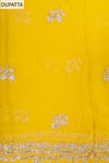 Mango Gold Organza Unstitched Suit With Chiffon Dupatta