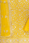 Mango Gold Organza Unstitched Suit With Chiffon Dupatta