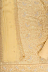 Lemon Georgette Unstitched Suit With Chiffon Dupatta