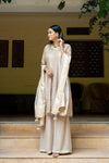 Tussar Georgette Readymade Sharara Set With Organza Dupatta