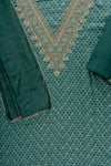 Mint Green Sequence, Zari Threadwork & Digital Printed Cotton Unstitched Salwar Suit With Cotton Dupatta