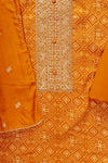 Mustard Sequence, Zari Threadwork & Bandhini Printed Cotton Unstitched Salwar Suit With Cotton Dupatta