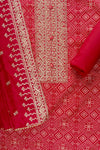 Maroon Sequence, Zari Threadwork & Bandhini Printed Cotton Unstitched Salwar Suit With Cotton Dupatta