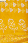 Mango Gold Sequence, Threadwork & Floral Printed Cotton Unstitched Salwar Suit With Cotton Dupatta