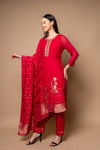 Rani Georgette Readymade Suit And Pant With Tissue Dupatta