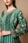 Mint Green Crepe Readymade Suit And Palazzo With Chinon Dupatta