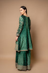 Mint Green Crepe Readymade Suit And Palazzo With Chinon Dupatta