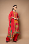 Orange Gotta Patti, Mirror, Sequence & Digital Printed Crepe Readymade Suit With Pant