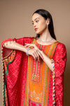 Orange Gotta Patti, Mirror, Sequence & Digital Printed Crepe Readymade Suit With Pant