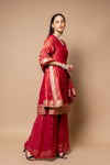 Rani Tissue Readymade Suit And Palazzo With Tissue Dupatta