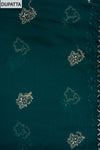 Bottle Green Georgette Unstitched Suit With Chiffon Dupatta