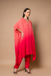 Coral Cutdana, Sequence & Zari Threadwork Crepe Readymade Suit With Pant