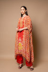 Red Gotta Patti, Mirror, Sequence & Digital Printed Crepe Readymade Suit With Pant