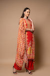 Red Gotta Patti, Mirror, Sequence & Digital Printed Crepe Readymade Suit With Pant