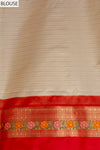 Maroon Off White Woven Zari Banarasi Silk Designer Saree With Unstitched Blouse