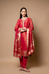 Rani Shimmer Readymade Suit And Pant With Tissue Dupatta