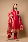 Rani Shimmer Readymade Suit And Pant With Tissue Dupatta