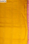 Mustard Organza Unstitched Suit With Chiffon Dupatta