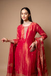 Rani Shimmer Readymade Suit And Pant With Tissue Dupatta