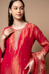 Rani Shimmer Readymade Suit And Pant With Tissue Dupatta