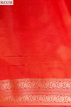 Red Woven Zari Banarasi Silk Saree With Unstitched Saree