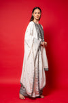 White Crepe Readymade Suit And Palazzo With Crepe Dupatta