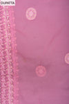 Pink Georgette Unstitched Suit With Chiffon Dupatta