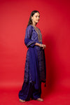 Purple Crepe Readymade Suit And Palazzo With Crepe Dupatta