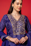 Purple Crepe Readymade Suit And Palazzo With Crepe Dupatta