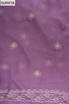 Mauve Georgette Unstitched Suit With Chiffon Dupatta