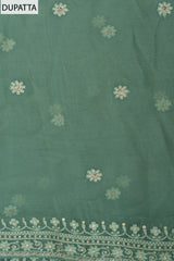 Mint Green Georgette Unstitched Suit With Chiffon Dupatta