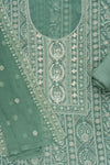 Mint Green Georgette Unstitched Suit With Chiffon Dupatta