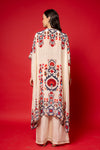 Off White Mirror, Sequence & Floral Printed Crepe Readymade Suit With Pant