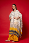 White Mirror, Sequence & Digital Printed Crepe Readymade Suit With Pant