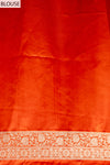 Orange Woven Zari Tissue Silk Designer Saree With Unstitched Blouse