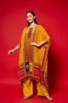 Mustard Gotta Patti, Mirror, Sequence & Digital Printed Crepe Readymade Suit With Pant