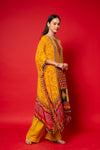 Mustard Gotta Patti, Mirror, Sequence & Digital Printed Crepe Readymade Suit With Pant