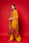 Mustard Gotta Patti, Mirror, Sequence & Digital Printed Crepe Readymade Suit With Pant