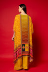 Mustard Gotta Patti, Mirror, Sequence & Digital Printed Crepe Readymade Suit With Pant