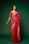 Rani Woven Zari Banarasi Silk Designer Saree With Unstitched Blouse