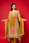 Pista Crepe Readymade Suit And Pant With Chiffon Dupatta