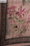 Onion Cutdana, Mirror Sheet, Threadwork & Floral Printed Organza Unstitched Salwar Suit With Chiffon Dupatta