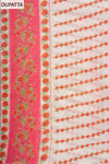 White Red Sequence, Threadwork & Floral Printed Cotton Unstitched Salwar Suit With Cotton Dupatta