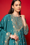 Rama Crepe Readymade Suit And Palazzo With Chinon Dupatta