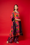 Rani Crepe Readymade Suit And Pant With Chiffon Dupatta