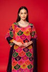 Rani Crepe Readymade Suit And Pant With Chiffon Dupatta