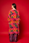 Rani Crepe Readymade Suit And Pant With Chiffon Dupatta